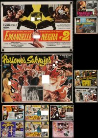 8d636 LOT OF 12 FORMERLY FOLDED SOUTH AMERICAN SEXPLOITATION POSTERS 1970s scenes with nudity!