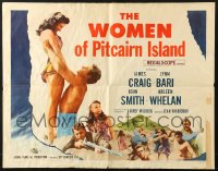 8d617 LOT OF 6 FORMERLY FOLDED WOMEN OF PITCAIRN ISLAND HALF-SHEETS 1957 James Craig, Lynn Bari