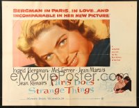 8d614 LOT OF 7 FORMERLY FOLDED PARIS DOES STRANGE THINGS HALF-SHEETS 1957 Ingrid Bergman, Renoir