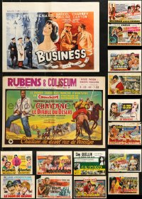 8d659 LOT OF 20 FORMERLY FOLDED HORIZONTAL BELGIAN POSTERS 1950s-1960s a variety of movie images!