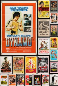 8d133 LOT OF 63 FOLDED KUNG FU ONE-SHEETS 1970s-1980s great images from martial arts movies!