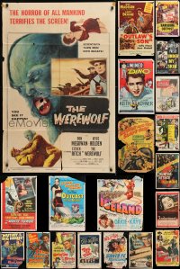8d153 LOT OF 21 FOLDED ONE-SHEETS 1940s-1950s great images from a variety of different movies!