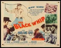 8d623 LOT OF 5 FORMERLY FOLDED BLACK WHIP HALF-SHEETS 1956 Hugh Marlowe, Coleen Gray