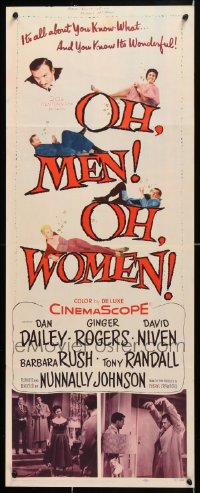 8d578 LOT OF 12 FORMERLY FOLDED OH MEN OH WOMEN INSERTS 1957 Dan Dailey, Ginger Rogers, Niven
