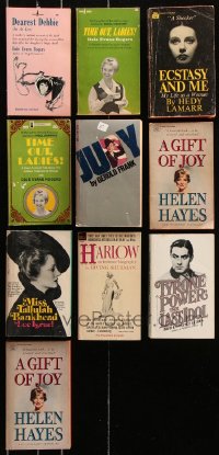 8d454 LOT OF 10 MOSTLY ACTRESS BIOGRAPHY PAPERBACK BOOKS 1960s-1980s Judy Garland, Hedy Lamarr