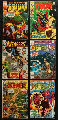 8d031 LOT OF 6 MARVEL SUPERHERO COMIC BOOKS 1970s Iron Man, Thor, Avengers, Sub-Mariner!