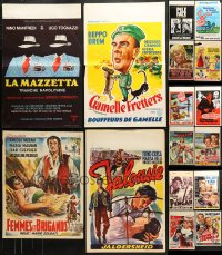 8d663 LOT OF 16 FORMERLY FOLDED 14X22 BELGIAN POSTERS 1950s-1970s from a variety of movies!