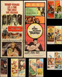 8d576 LOT OF 13 FORMERLY FOLDED INSERTS 1950s-1970s great images from a variety of movies!