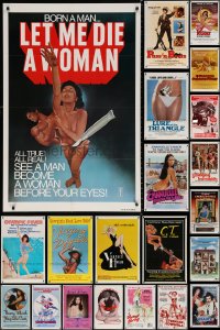 8d138 LOT OF 56 FOLDED SEXPLOITATION ONE-SHEETS 1970s-1980s great sexy images with some nudity!
