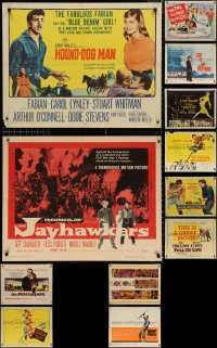 8d598 LOT OF 16 FORMERLY FOLDED HALF-SHEETS 1940s-1960s great images from a variety of movies!