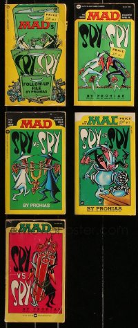 8d491 LOT OF 5 MAD SPY VS. SPY PAPERBACK BOOKS 1960s-1970s all with great cartoon cover art!