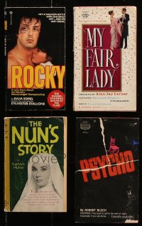 8d497 LOT OF 4 MOVIE ADAPTATION PAPERBACK BOOKS 1950s-1970s Psycho, Rocky, My Fair Lady, Nun's Story