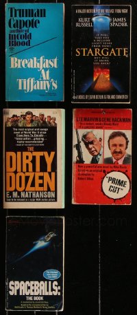 8d489 LOT OF 5 MOVIE EDITION PAPERBACK BOOKS 1960s-1990s Breakfast at Tiffany's, Stargate & more!
