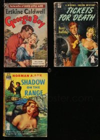8d502 LOT OF 3 PAPERBACK BOOKS 1940s Erskine Caldwell, Michael Shayne, Shadow on the Range!
