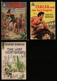 8d507 LOT OF 3 EDGAR RICE BURROUGHS PAPERBACK BOOKS 1940s-1960s Cave Girl, Tarzan, Lost Continent