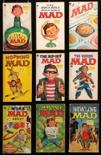 8d460 LOT OF 9 MAD PAPERBACK BOOKS 1960s-1970s all with great cover art of Alfred E. Neuman!