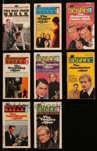 8d468 LOT OF 8 MAN FROM U.N.C.L.E. PAPERBACK BOOKS 1960s stories from the MGM TV spy series!