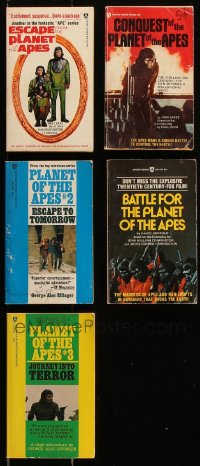 8d485 LOT OF 5 PLANET OF THE APES PAPERBACK BOOKS 1970s Escape, Conquest, Journey Into Terror!