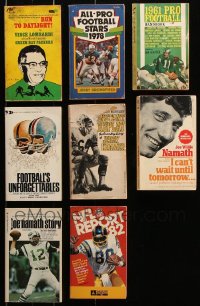 8d470 LOT OF 8 FOOTBALL PAPERBACK BOOKS 1960s-1980s Vince Lombardi, Joe Namath & more!