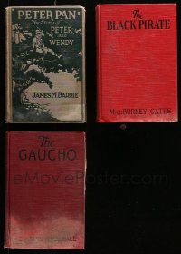 8d504 LOT OF 3 MOVIE EDITION HARDCOVER BOOKS 1920s Peter Pan, The Black Pirate, The Gaucho!