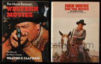 8d080 LOT OF 2 HARDCOVER WESTERN MOVIE BOOKS 1970s John Wayne on the cover of both!