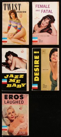 8d486 LOT OF 5 PAPERBACK SEXPLOITATION BOOKS 1960s a variety of sexy stories for adults only!