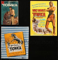 8d004 LOT OF 3 WALT DISNEY TONKA ITEMS 1958 pressbook, comic book adaptation & presskit!