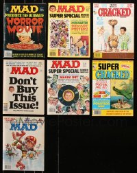 8d050 LOT OF 7 MAD AND CRACKED MAGAZINES 1970s-1980s all with wonderful cover art!