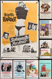 8d555 LOT OF 12 MOSTLY FORMERLY TRI-FOLDED 27X41 SPANISH LANGUAGE ONE-SHEETS 1960s-1980s cool!