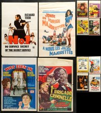 8d665 LOT OF 12 FORMERLY FOLDED 14X22 BELGIAN POSTERS 1950s-1970s from a variety of movies!