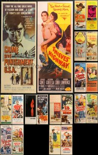 8d565 LOT OF 20 MOSTLY FORMERLY FOLDED INSERTS 1950s-1960s great images from a variety of movies!