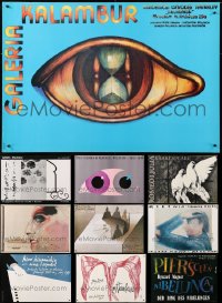 8d651 LOT OF 10 UNFOLDED 27X39 POLISH POSTERS 1980s a variety of cool surreal artwork images!