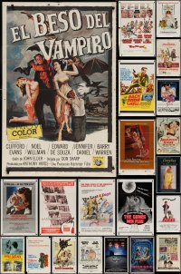 8d137 LOT OF 57 FOLDED ONE-SHEETS 1960s-1970s great images from a variety of different movies!