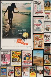 8d127 LOT OF 96 FOLDED ONE-SHEETS 1970s-1980s great images from a variety of different movies!