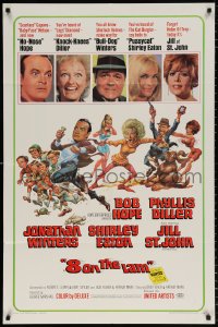 8f015 8 ON THE LAM 1sh 1967 Bob Hope, Phyllis Diller, Jill St. John, wacky Jack Davis art of cast!