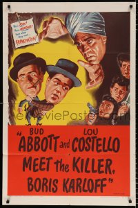 8f018 ABBOTT & COSTELLO MEET THE KILLER BORIS KARLOFF 1sh R1956 more fun than Frankenstein!