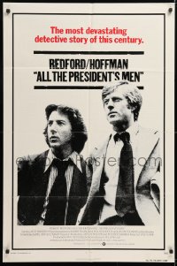 8f035 ALL THE PRESIDENT'S MEN int'l 1sh 1976 Hoffman & Robert Redford as Woodward & Bernstein!