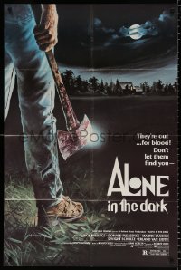 8f038 ALONE IN THE DARK 1sh 1982 great D.F. Henderson axe murderer horror art!