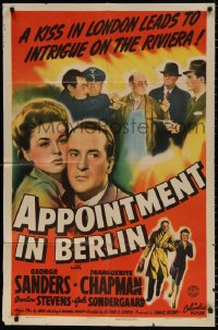 8f059 APPOINTMENT IN BERLIN 1sh 1943 George Sanders, Marguerite Chapman, Onslow Stevens, Nazis!