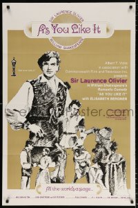 8f064 AS YOU LIKE IT 1sh R1960s Sir Laurence Olivier in William Shakespeare's romantic comedy!