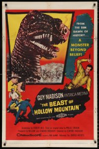 8f087 BEAST OF HOLLOW MOUNTAIN 1sh 1956 dinosaur monster beyond belief from the dawn of history