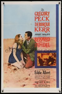 8f089 BELOVED INFIDEL 1sh 1959 Gregory Peck as F. Scott Fitzgerald & Deborah Kerr as Sheila Graham!