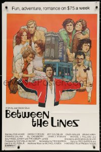 8f096 BETWEEN THE LINES 1sh 1977 Richard Amsel artwork, John Heard, fun, adventure & romance!