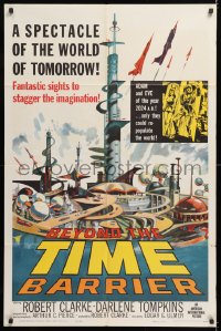 8f098 BEYOND THE TIME BARRIER 1sh 1959 Adam & Eve of the year 2024 repopulating the world, AIP!