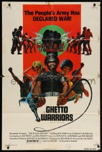 8f113 BLACK GESTAPO 1sh 1975 Ken Barr art, Ghetto Warriors, The New Master Race!