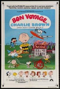 8f136 BON VOYAGE CHARLIE BROWN 1sh 1980 art of Snoopy & the Peanuts by Charles M. Schulz!