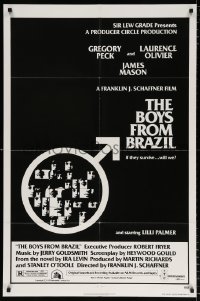 8f141 BOYS FROM BRAZIL style B 1sh 1978 Gregory Peck is a Nazi on the run from Laurence Olivier!