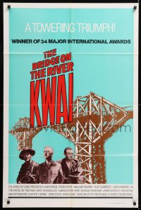 8f144 BRIDGE ON THE RIVER KWAI 1sh R1972 William Holden, Alec Guinness, David Lean classic!