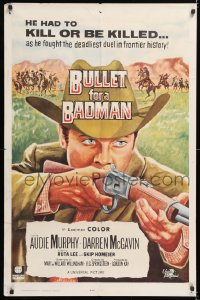 8f151 BULLET FOR A BADMAN int'l 1sh 1964 Audie Murphy is framed for murder by Darren McGavin!