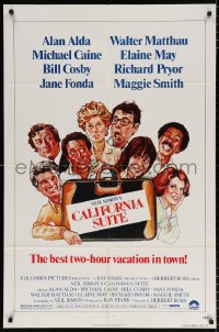 8f160 CALIFORNIA SUITE 1sh 1978 Alan Alda, Michael Caine, Fonda, all-star cast Drew Struzan art!